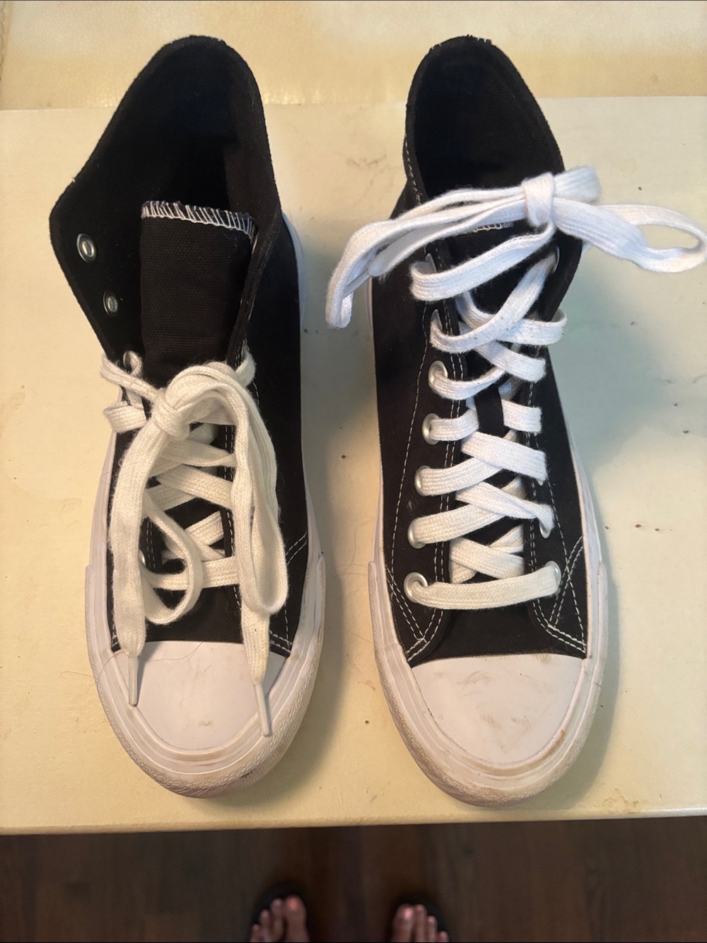 No Boundaries Black & White High-Top Sneakers